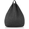 Deshome Pouf sacco piccolo da esterno e interno - Pouf Poltrona sfoderabile idrorepellente, Puff Bean Bag Chair design moderno per giardino soggiorno camera da letto Light Pouf Nero grafite