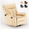 Produce Shop Poltrona Relax Reclinabile Dondolo Poggiapiedi Rotazione 360 Sissi - Beige