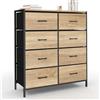 IDMarket - Baúl de tela de 8 cajones UTAH 80 cm mueble de almacenaje de diseño industrial