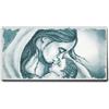 Giallobus - Quadro - 20 - Capezzale Moderno per la casa - Bacio di Maria a Gesù - Celeste - Tela Canvas Telaio Standard - 100x50 - Pronto da Appendere - Quadri Moderni per la casa