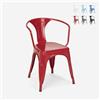 Produce Shop sedie Industrial con braccioli Acciaio per Cucina e Bar Steel Arm - Rosso