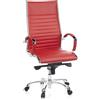 HJH Office 660530 Sedia professionale direzionale PARMA 20 in pelle rossa sedia girevole per ufficio, schienale alto ergonomico