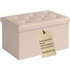 SoNiT home decor SONIT - Cassapanca Pouf Contenitore Color Crema 76x38x38 cm - Panca Contenitore Salvaspazio con Seduta Imbottita