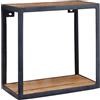 WOHNLING Mensola da Parete Puri 35x18x35 cm Sheesham Massello Metallo | libreria sospesa con ripiano in vero legno, mensola sospesa rustica piccola, mensola da parete versatile utilizzabile