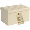 SoNiT home decor SONIT - Cassapanca Pouf Contenitore Beige 76x38x38 cm - Panca Contenitore Salvaspazio con Seduta Imbottita