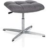 HJH Office 670934 Sgabello retrò SARANTO tessuto grigio sgabello per ufficio regolabile in altezza