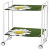 DON HIERRO Carrello da cucina pieghevole BAUHAUS con ruote - struttura metallica bianca, 2 ripiani, 4 posizioni