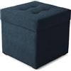 MG Design Pouf contenitore imbottito 45 x 45 cm Blu marino - capacità ca.50L, fino a 300 kg, superficie strutturata e morbida, già montato e facile da pulire