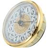jojofuny Oro Inserto Orologio al Quarzo Rotondo, Numeri Arabi, 70mm | Movimento Sostitutivo Pronto All'uso, Finitura Classica e Lente Trasparente, per Laboratori Artigianali