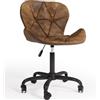 Iconik Interior Vintage Style Sedia da Ufficio Vintage - Pelle vegana - Delare Marrone invecchiato