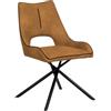 Totò Piccinni Sedia AURELIA design moderno imbottita in simil pelle con gambe incrociate in metallo (1, Ruggine)