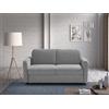 EVERGREENWEB MATERASSI & BEDS EVERGREENWEB - Divano Letto 2 Posti Matrimoniale L165xP90xA80 cm Moderno Tessuto Grigio, Schienale Reclinabile a Doppio Cuscino, Sofà con Chaise Longue Estraibile, Struttura Imbottita Pieghevole NELLY