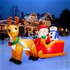 Danxilu 2M di Natale Gonfiabile Babbo Natale su Slitta con Pupazzo di Neve e Renne | Decorazioni Natalizie Gonfiabili per Esterni con luci a LED, Impermeabili e Resistenti, Ideali per Giardino, il Prato e Feste