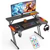 Jaxguom Tavolo da gaming 120 x 60 cm con LED, telecomando, supporto per monitor e | Tavolo da gioco a LED, 120 x 60 cm, con telecomando, supporto per monitor, tappetino per mouse, portabicchieri e supporto per