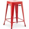 Iconik Interior Industrial Style - Sgabello da bar, design industriale - 60 cm - Nuova edizione - Stylix Rosso