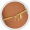 TINGN Bracciale da donna placcato oro 14 carati, con fiocco, con lettere dalla A alla Z, con perle, regalo di compleanno per donne, adolescenti, ragazze