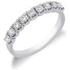 GV GIOIELLI DI VALENZA Anello Veretta a 9 pietre in Oro bianco 18k con diamanti ct. 0,45.
