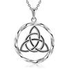 YAFEINI Collana Celtica in Argento Sterling 925 Ciondolo Triquetra irlandese Nodo Celtico Norreno Gioielli infiniti Regali per le Donne