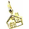 PEGASO GIOIELLI Ciondolo Oro Giallo 18kt (750) Pendente Piccola Casa Casetta Charms Donna Ragazza Bambina