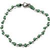 Spadarella Gioielli Spadarella spadino bracciale con sfere in argento 925 di diametro 4 mm e cotone nautico verde smeraldo.Fatto a mano.Unisex.Lunghezza 19cm.
