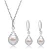 AILUOR Set di gioielli di perle per le donne, collana e orecchini di perle finte d'acqua dolce con catena d'argento da 18 pollici Gioielli da matrimonio per le spose Mamma Regali