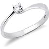 GV GIOIELLI DI VALENZA Solitario Valentine griffe a 4 punte in oro bianco 18k con Diamante ct. 0,10.