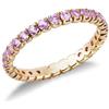GV GIOIELLI DI VALENZA Anello Eternity a griffe in Oro Giallo 18k e Zaffiri Rosa