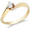 GV GIOIELLI DI VALENZA Solitario griffe a 4 punte in oro giallo 18k con Diamante ct. 0,20