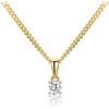 MIORE Collane Donna in Oro Giallo- Oro Bianco da 9K 375, Collana con Pendente Diamante 0.15/0.25ct Solitario con Catenina in Argento Sterling 925/ Placcato Oro 18K Lunga 45cm con Custodia Portagioie
