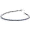 GV GIOIELLI DI VALENZA Bracciale Tennis in oro Bianco 18k con Zaffiri Blu da 0,01 ct