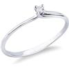 GV GIOIELLI DI VALENZA Solitario lineare in oro bianco 18k con diamante di 0.04 ct.