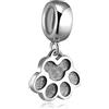 CRISNATA Pendente Ciondolo Charm-925 Corno Italiano in Argento Sterling, Bandiera Porto Rico, Nastro Sopravvissuto al Cancro, Strega di Halloween, Perline Cane Pawprint, Adatto Braccialetto Charms Europeo