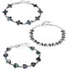 JewelryWe Bracciale di Conchiglia di Abalone da Donna: Bracciale Catena Regolabile con Pendente Idee Regalo per lei