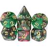 SmartDealsPro Set di dadi poliedrici glitterati con sacchetti per giochi di ruolo DND Dungeon and Dragons, D4 D8 D10 D12 D20, verde e rosso