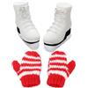 NUOGUAYI Pattini a rotelle per bambole, Pattini a rotelle in miniatura, Sci in Miniatura, Slitta, Cappello di Natale, Decorazione invernale natalizia, Decorazioni natalizie in miniatura (A)