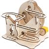 HOTUT Puzzle 3D in Legno, Puzzle 3D in Legno Elettrico Modellismo, Fai-da-Te Pista per Biglie Kit di Costruzione Modello Meccanico, kit di Modelli 3D per adulti 4 Steel Balls