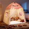Hiromeco Hiromeco - Tenda da gioco per bambini, per interni della cameretta dei bambini, 150 x 100 x 150 cm, grande casetta con opaco, catena luminosa e 2 set di decorazioni, crea un'atmosfera festosa