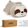 SQEQE Orso di peluche bradipo pesato, cuscino di peluche per ansia, giocattolo bradipo per bambini e adulti, marrone, 25 cm