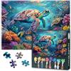 TISHIRON Puzzle da 1000 pezzi con tartaruga marina felice, barriera corallina e pesci tropicali, rilassante puzzle per adulti come decorazione da parete, motivo naturale meditativo