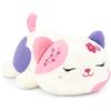 shownicer Peluche a forma di gatto, 30 cm, Rosaviolett | Morbido cuscino in peluche a forma di gatto Kawaii, giocattolo, regalo per bambini, adulti, amici, compleanno, Natale