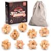 Holzsammlung Set da 9 Rompicapo Legno, Giochi Rompicapo Gioco Intelligenza, Classico Rompicapi Giocattoli di Legno 3D Puzzle Rompicapo Regalo per Adulti Bambini Adolescenti, 4.5cm