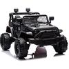 FINOOS Macchina Elettrica Per Bambini Jeep 12V con telecomando da 2,4 GHz, 2 motori, veicolo per bambini con clacson, luci a LED, musica, avviamento graduale, per bambini da 1 a 4 anni (Nero)