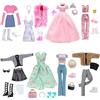 Carreuty 28 pezzi vestiti e accessori abito da principessa 8 set eleganti 8 paia di scarpe 12 accessori borsa cappello occhiali corone gioielli 11,5 pollici bambola regali per ragazze
