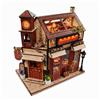 Modellino di Negozio Antico Illuminato Puzzle 3D in Legno Vintage per Scrivania