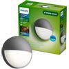 PHILIPS Capricorn Applique LED da esterno, Grigio Antracite | Luce bianca calda, 5.5 W, 700 lm, 2700 K, Resistente a intemperie, LED integrato, Alluminio durevole, Garanzia 2 anni