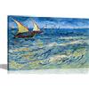 Artley Prints Paesaggio marino a Saintes-Maries di Vincent Van Gogh su tela da parete | Immagini astratte, stampe d'arte moderna Riproduzione di pittura a olio 60 x 40 cm A2