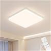 EASY EAGLE Plafoniera LED Soffitto Dimmerabile, 48W 4800LM Ø30CM | 3000K-6500K Quadrata Lampadario LED Soffitto con Telecomando per Bagno Cucina Soggiorno Camera da Letto Balcone Corridoio