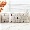 Artscope 2 Pezzi Zucca Federe in Lana Corta Velluto Copricuscini Morbido Decorativo autunnale Fodere per Cuscino Lusso Stile per Divano Camera da Letto Zucca a Bordo Beige 30x50 cm