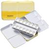 MEEDEN Scatola di Colori Acquerello Vuoto: Scatola Inchiostro Da Viaggio con 14 Mezze Pentole - Scatola Portatile Tavolozza Di Colore Bagnato In Metallo Per Acquerello A Guazzo Studenti-Giallo