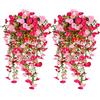 DabbOo 6 Pezzi Rosa Chiaro Fiori Artificiali 75cm- Fiori di Seta Realistici | Rampicanti-Piante Finte Cadenti Senza Manutenzione | Fiori Finti per Interno & Esterno Decorazione